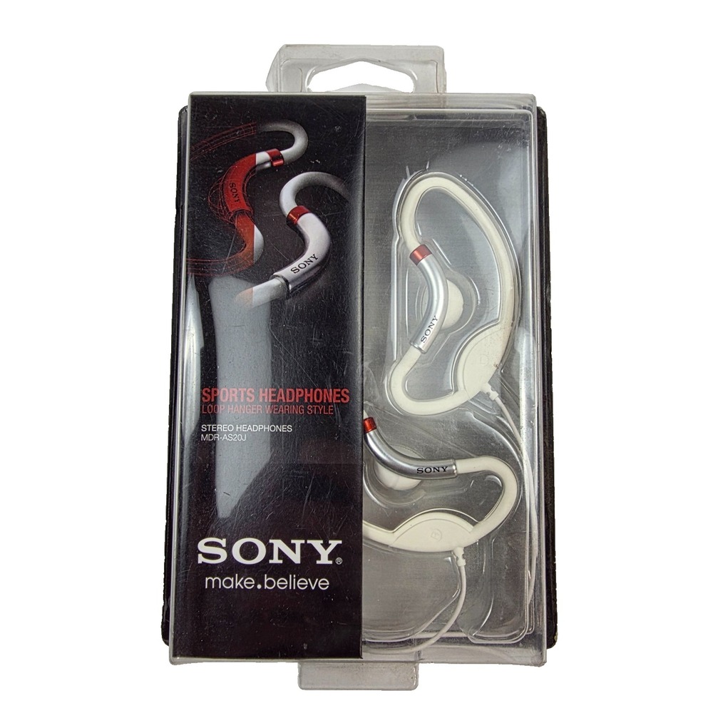 New Sony MDR-AS20J Active Style Sport Clip On Headphones